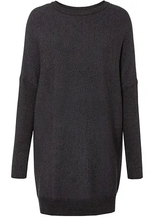 Long-Pullover in grau von vorne - bonprix