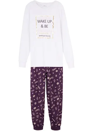 Mädchen Pyjama (2tlg. Set) in lila von vorne - bpc bonprix collection