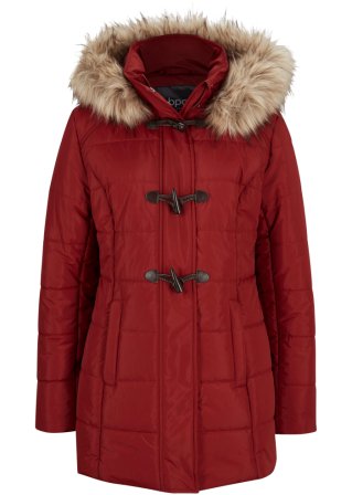 Duffle-Jacke mit Kapuze und Knebelknöpfen in rot von vorne - bpc bonprix collection