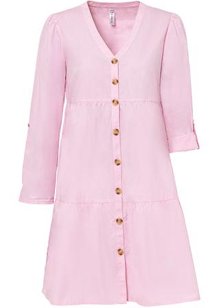 Kleid mit Volant in rosa von vorne - RAINBOW