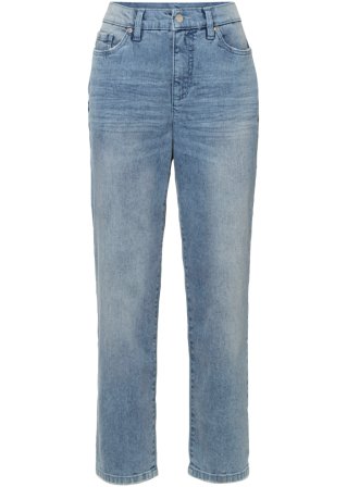 Mom-Jeans aus Bio-Baumwolle in blau von vorne - BODYFLIRT