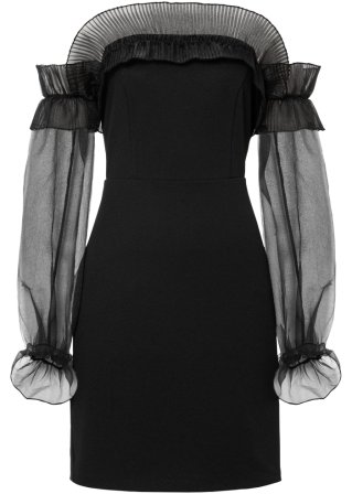 Carmen-Kleid  in schwarz von vorne - BODYFLIRT boutique