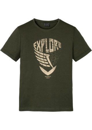T-Shirt aus Bio Baumwolle in grün von vorne - RAINBOW
