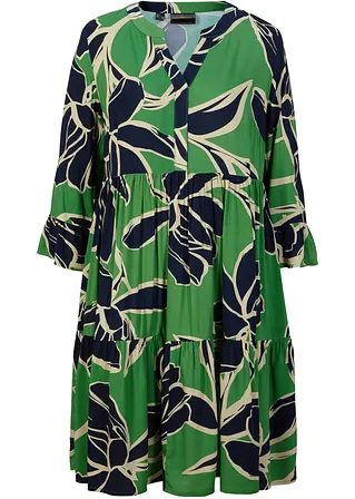 Tunika-Kleid aus fließender Viskose in grün von vorne - bonprix