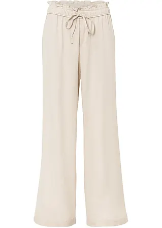 Leinen Palazzo-Hose in beige von vorne - bonprix