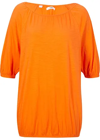 Shirt aus Bio-Baumwolle, kurzarm in orange von vorne - bonprix