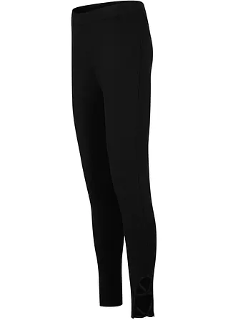 7/8-Highwaist-Leggings mit Bequembund mit Bio-Baumwolle in schwarz von vorne - bonprix
