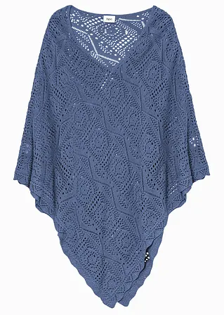 Poncho in blau von vorne - bonprix