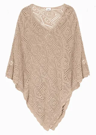 Poncho in beige - bonprix