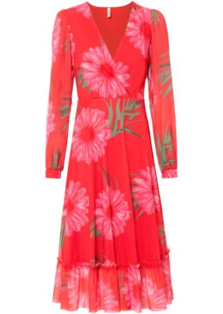 Kleid mit Wickeloptik in pink von vorne - BODYFLIRT boutique