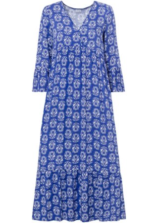 Kaftan-Kleid in blau von vorne - BODYFLIRT