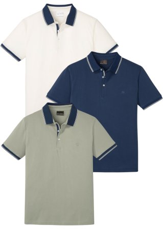Poloshirt ( 3er Pack ) in weiß von vorne - bpc selection