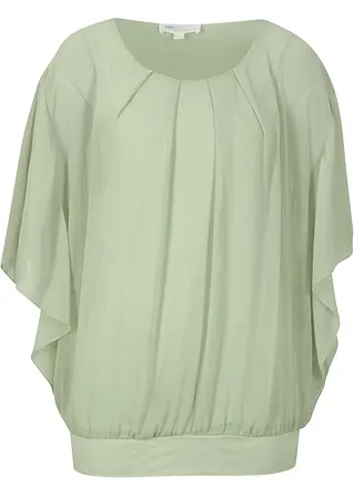 Chiffon- Tunika mit Untertop in grün von vorne - bonprix