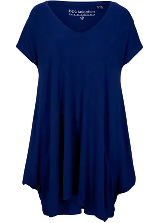 Long-Top aus Viskose in blau von vorne - bonprix