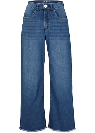 7/8-Komfort-Stretch-Jeans, Wide Fit in blau von vorne - bonprix