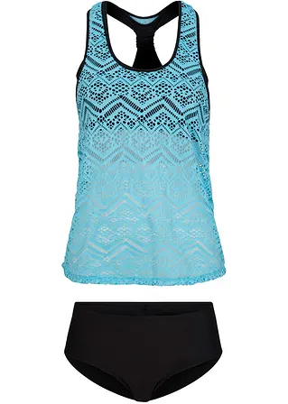 Tankini (2-tlg. Set) in blau von vorne - bonprix