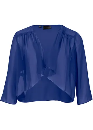 Chiffon- Bolero mit recyceltem Polyester in blau von vorne - bonprix
