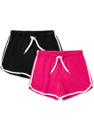 Shorts Hotpants (2er Pack) in schwarz von vorne - bpc bonprix collection