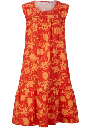 Kleid mit Volant, knieumspielend in rot von vorne - bpc bonprix collection