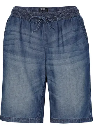 Leichte Denim-Hose mit TENCEL™ Lyocell und Bequembund in blau von vorne - bpc bonprix collection