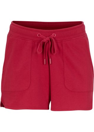 Sweat-Shorts mit Tunnelzug in pink von vorne - bpc bonprix collection