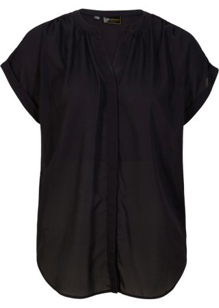 Bluse Georgette in schwarz von vorne - bpc selection