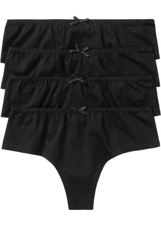String Panty (4er Pack) in schwarz von vorne - bpc bonprix collection