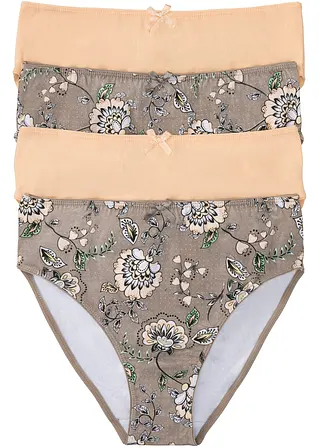 Maxislip mit Bio-Baumwolle (4er Pack) in braun von vorne - bonprix