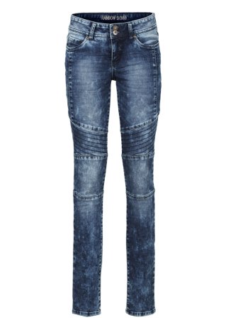Skinny Jeans mit Teilungsnähten in blau von vorne - RAINBOW