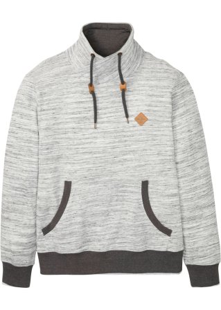 Sweatshirt mit Stehkragen in grau von vorne - John Baner JEANSWEAR