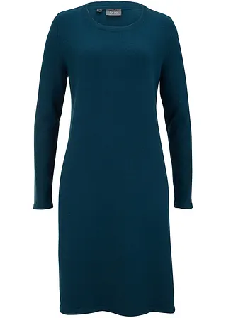 Strickkleid mit recycelter Baumwolle in grün von vorne - bonprix