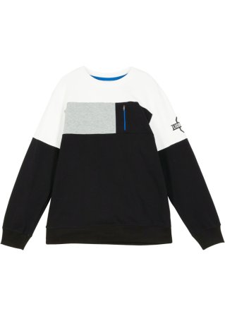 Jungen Sweatshirt Colourblock in schwarz von vorne - bpc bonprix collection