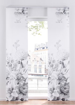 Blendschutz Schiebegardine mit Blumenmuster (1er Pack) in weiß - bpc living bonprix collection