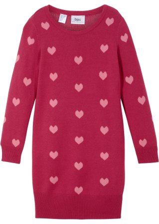 Mädchen Strickpullover mit Herzen in pink von vorne - bpc bonprix collection