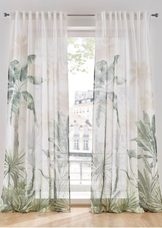 Vorhang mit Blätter Druck (1er Pack) in grün - bpc living bonprix collection