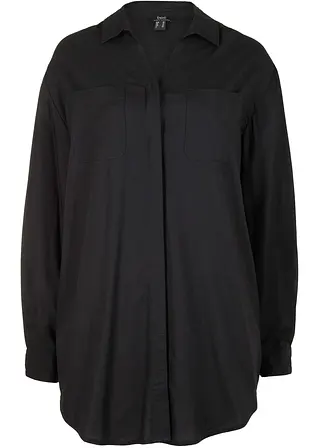 Oversize-Bluse in schwarz von vorne - bpc bonprix collection