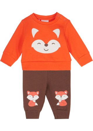 Baby Sweatshirt und Sweathose aus Bio-Baumwolle (2-tlg.Set)  in braun von vorne - bpc bonprix collection