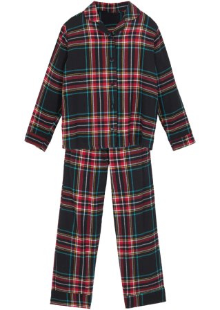 Kinder Flanell Pyjama (2-tlg. Set) in blau von vorne - bpc bonprix collection