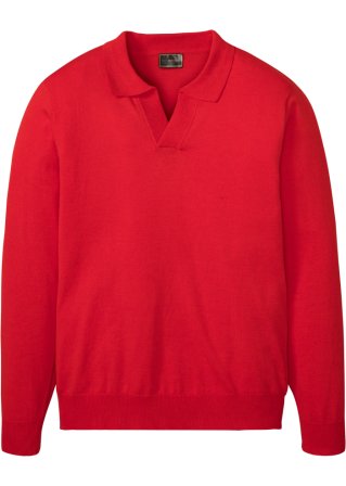 Pullover mit Polokragen in rot von vorne - bpc selection
