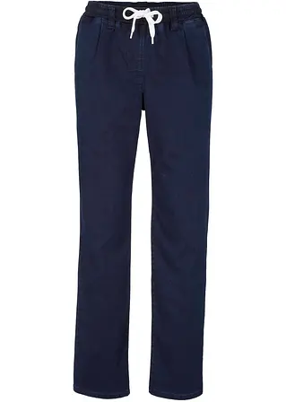 Mom-Jeans Mid Waist, Thermo mit Bequembund in blau von vorne - bonprix