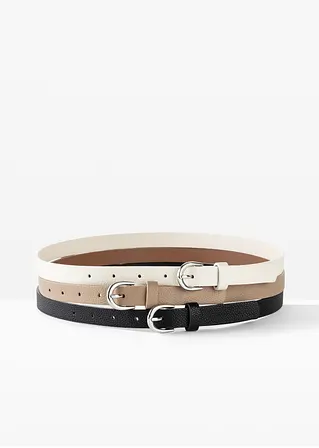 Gürtel (3er Pack) in beige - bonprix