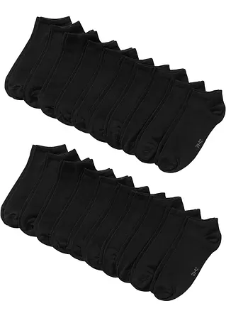 Sneakersocken mit Bio-Baumwolle (20er Pack) in schwarz von vorne - bonprix