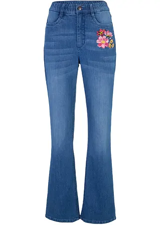 Bootcut Jeans, High Waist, Bequembund in blau von vorne - bonprix