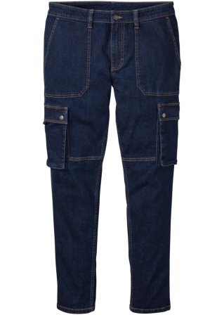 Regular Fit Cargo-Jeans mit Positive Denim #1 Fabric, Tapered in blau von vorne - RAINBOW