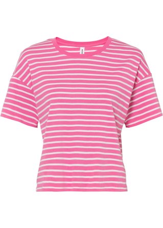 Verkürztes Shirt in pink von vorne - RAINBOW