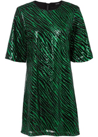 Pailletten-Kleid in grün von vorne - BODYFLIRT