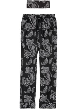 Pyjamahose in schwarz von vorne - bpc bonprix collection