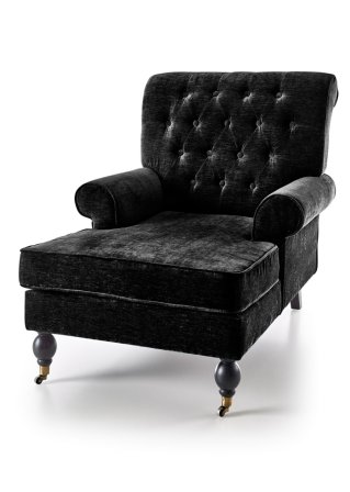 Sessel mit Fußteil in schwarz von vorne - bpc living bonprix collection