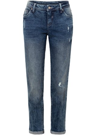 Boyfriend-Jeans aus Bio-Baumwolle in blau von vorne - BODYFLIRT