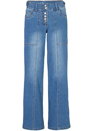 Komfort-Stretch-Jeans, Wide Fit in blau von vorne - John Baner JEANSWEAR